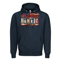 Navy American junkie 4th of july Zipper Hoodie - CowGirlArtShop