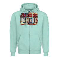 Seafoam American junkie 4th of july Zipper Hoodie - CowGirlArtShop