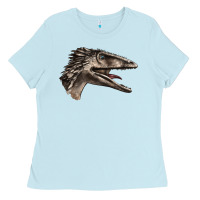 Baby Blue Deinonychus Face Ladies Tee - LillyAllenDesigns