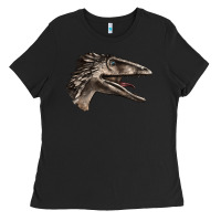 Black Deinonychus Face Ladies Tee - LillyAllenDesigns
