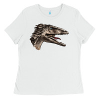 White Deinonychus Face Ladies Tee - LillyAllenDesigns