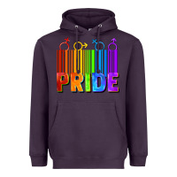 Plum Pride Barcode Heavyweight Hoodie - FaDigitalArtStudio