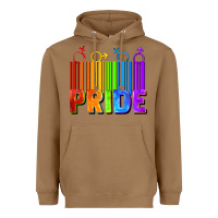 Toasted Coconut Pride Barcode Heavyweight Hoodie - FaDigitalArtStudio