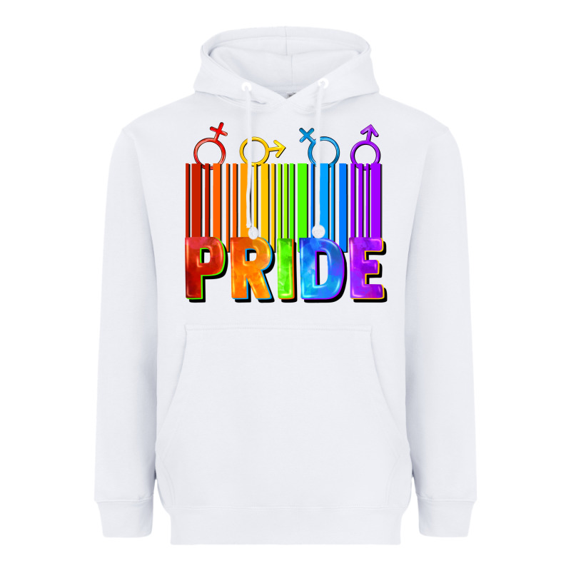 Pride Barcode Heavyweight Hoodie by FaDigitalArtStudio | Teevron