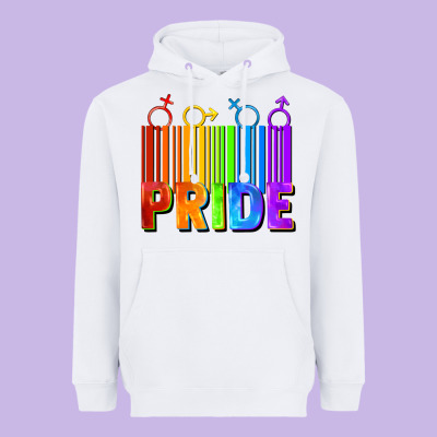 Pride Barcode Heavyweight Hoodie Designed By Fadigitalartstudio