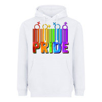 White Pride Barcode Heavyweight Hoodie - FaDigitalArtStudio