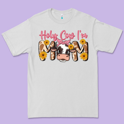 Holy Cow I'm Mom Premium Tee Designed By Maliassmallbusiness
