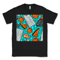 Black basketball uniform and hoop seamless pattern Classic Tee - BundleAndBundleShop