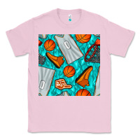 Bubblegum Pink basketball uniform and hoop seamless pattern Classic Tee - BundleAndBundleShop