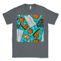 Charcoal Heather basketball uniform and hoop seamless pattern Classic Tee - BundleAndBundleShop
