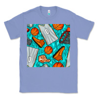 Colony Blue basketball uniform and hoop seamless pattern Classic Tee - BundleAndBundleShop