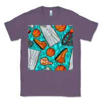 Lavender basketball uniform and hoop seamless pattern Classic Tee - BundleAndBundleShop