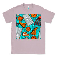 Lilac basketball uniform and hoop seamless pattern Classic Tee - BundleAndBundleShop
