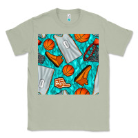 Matcha basketball uniform and hoop seamless pattern Classic Tee - BundleAndBundleShop