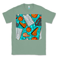 Sage basketball uniform and hoop seamless pattern Classic Tee - BundleAndBundleShop