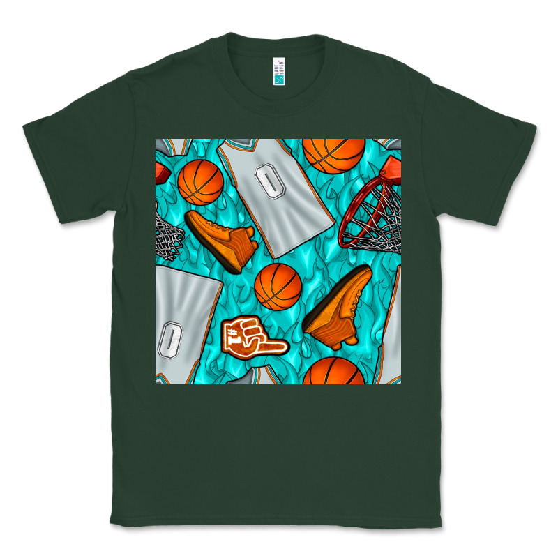 Basketball Uniform And Hoop Seamless Pattern Classic Tee by BundleAndBundleShop | Teevron