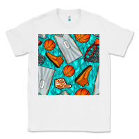 White basketball uniform and hoop seamless pattern Classic Tee - BundleAndBundleShop