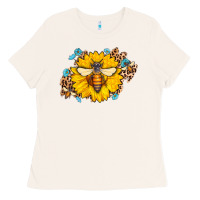 Bone bee sunflower leopard Ladies Tee - Jasminsmagicworld