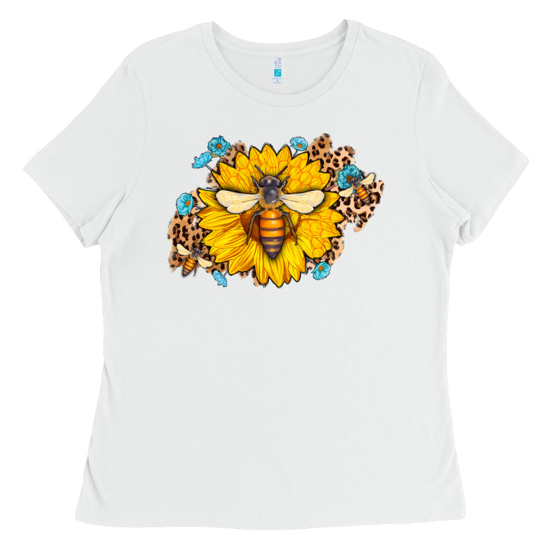 Bee Sunflower Leopard Ladies Tee by Jasminsmagicworld | Teevron