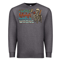 Charcoal Heather coffee because murder is wrong bbs Premium Sweatshirt - BundleAndBundleShop