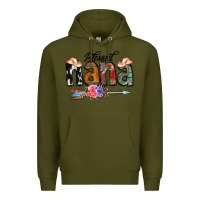Army Green Blessed Nana Premium Hoodie - CowCowDesign