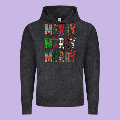 Merry Merry Merry Christmas Vintage Hoodie Designed By Bundleandbundleshop