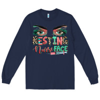 Navy resting nurse face Long Sleeve Tee - RanaPortraitStore