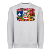 Heather Grey Dominican Republic and Puerto Rico Flag Heavyweight Sweatshirt - texasbilliewilder