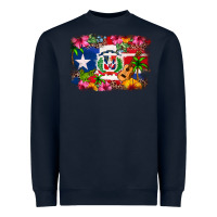 Navy Dominican Republic and Puerto Rico Flag Heavyweight Sweatshirt - texasbilliewilder