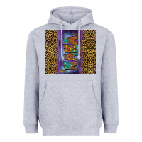 Heather Grey Leopard nana Heavyweight Hoodie - FaDigitalArtStudio