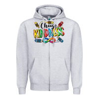 Heather Grey Chose Kindness Autism Zipper Hoodie - CowGirlArtShop