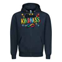 Navy Chose Kindness Autism Zipper Hoodie - CowGirlArtShop