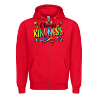 Red Chose Kindness Autism Zipper Hoodie - CowGirlArtShop