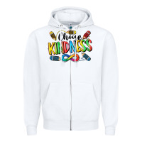 White Chose Kindness Autism Zipper Hoodie - CowGirlArtShop