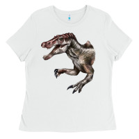 White Spinosaurus Face Ladies Tee - LillyAllenDesigns