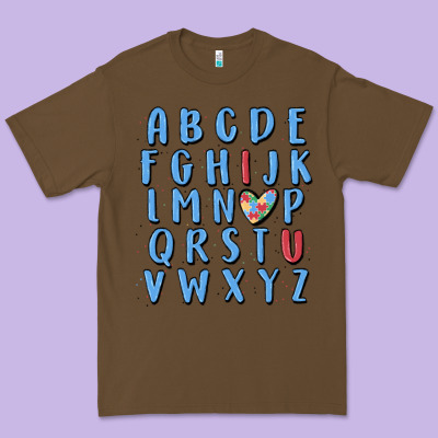 Alphabet Autism Awareness Premium Tee Designed By Maliassmallbusiness