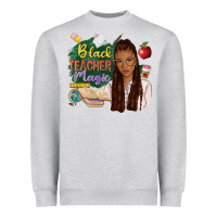 Heather Grey black teacher magic with afro Heavyweight Sweatshirt - NancyCooperArtShop