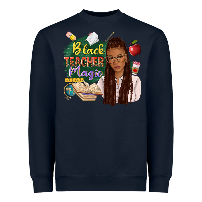 Black Teacher Magic With Afro Heavyweight Sweatshirt by NancyCooperArtShop | Teevron