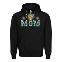 Black Mom with Cow skull Mother's Day Zipper Hoodie - CowGirlArtShop