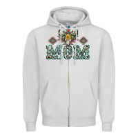 Dove Grey Mom with Cow skull Mother's Day Zipper Hoodie - CowGirlArtShop