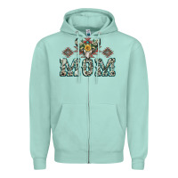 Seafoam Mom with Cow skull Mother's Day Zipper Hoodie - CowGirlArtShop