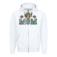 Mom With Cow Skull Mother's Day Zipper Hoodie | Teevron