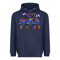 Navy Western Truck Hello Fourth Of July America Heavyweight Hoodie - FaDigitalArtStudio