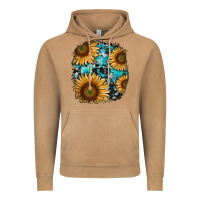 Vintage Camel sunflower cowhide and turquoise patches Vintage Hoodie - RanaPortraitStore