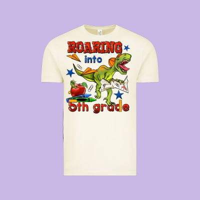 Roaring Into 5th Grade Vintage Tee Designed By Bundleandbundleshop