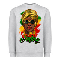 Heather Grey i am black history Heavyweight Sweatshirt - NancyCooperArtShop