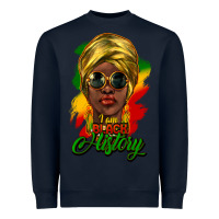 Navy i am black history Heavyweight Sweatshirt - NancyCooperArtShop