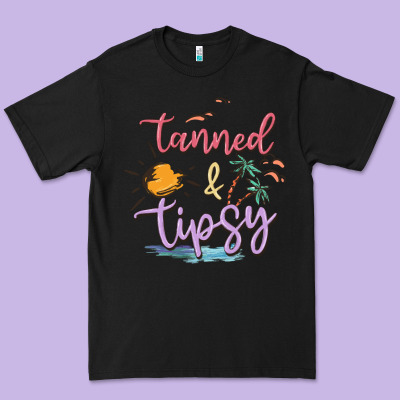 Tanned And Tipsy Premium Tee Designed By Maliassmallbusiness