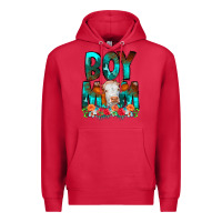 Cardinal Boy Mom Flowers Cow Premium Hoodie - CowCowDesign