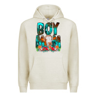 Oatmeal Heather Boy Mom Flowers Cow Premium Hoodie - CowCowDesign